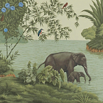 Обои ручная роспись River Scenes of Bengal Verdoyant варинант исполнения - 1 | Loft Concept в Волгограде