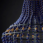 Люстра каплевидной формы декорированная синими и золотыми бусинами Blue Beads варинант исполнения - 3 | Loft Concept в Волгограде