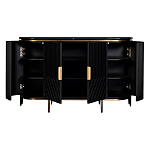 Комод черный округлой формы с рельефным фасадом Black Cut варинант исполнения - 2 | Loft Concept в Волгограде