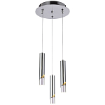 Подвесной светильник Metal Acrylic Tube Trio Chrome Hanging Lamp варинант исполнения - 2 | Loft Concept в Волгограде