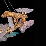 Люстра круглая на золотом каркасе с цветочным декором Miscellaneous herbs варинант исполнения - 4 | Loft Concept в Волгограде