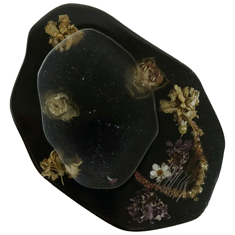 Подставка из эпоксидной смолы с цветами черная Epoxy Resin Flowers Black Черный Подставка из эпоксидной смолы с цветами черная Epoxy Resin Flowers Black Черный в Волгограде | Loft Concept