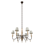 Люстра на металлическом основании с 6-ю белыми тканевыми абажурами Terrain варинант исполнения - 4 | Loft Concept в Волгограде