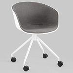 Офисное кресло из пластика с мягким сиденьем Eggshell Grey варинант исполнения - 2 | Loft Concept в Волгограде