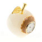 Часы настольные в виде яблока из натурального камня Оникс Stone Clock варинант исполнения - 6 | Loft Concept в Волгограде