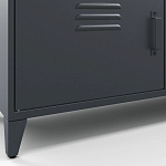 ТВ-тумба из металла и столешницей из массива дуба Metal Wood TV-Stand варинант исполнения - 7 | Loft Concept в Волгограде