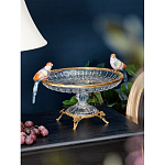 Чаша из прозрачного стекла с фигурками разноцветных попугаев на ободке 38 Eden Garden варинант исполнения - 2 | Loft Concept в Волгограде