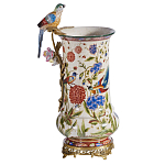 Ваза фарфоровая с птицей на бронзовой ветке и цветочной росписью Garden of Eden варинант исполнения - 5 | Loft Concept в Волгограде