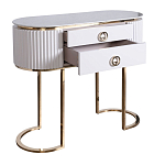 Консоль с белая овальная с мраморной столешницей Thoroughbass  варинант исполнения - 2 | Loft Concept в Волгограде