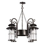 Уличная подвесная люстра с 4-мя цилиндрическими плафонами на цепях Elysian Lanterns варинант исполнения - 3 | Loft Concept в Волгограде