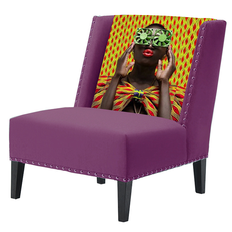 FUN Armchair Disco Purple Дизайнерское кресло с цветным принтом Баклажан FUN Armchair Disco Purple Дизайнерское кресло с цветным принтом Баклажан в Волгограде | Loft Concept
