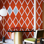 Обои ручная роспись Chez Nina by India Mahdavi Lantana colourway on Arancio dyed silk варинант исполнения - 4 | Loft Concept в Волгограде