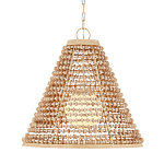 Подвесной светильник в форме колокола из деревянных бусин Wooden Beads варинант исполнения - 1 | Loft Concept в Волгограде