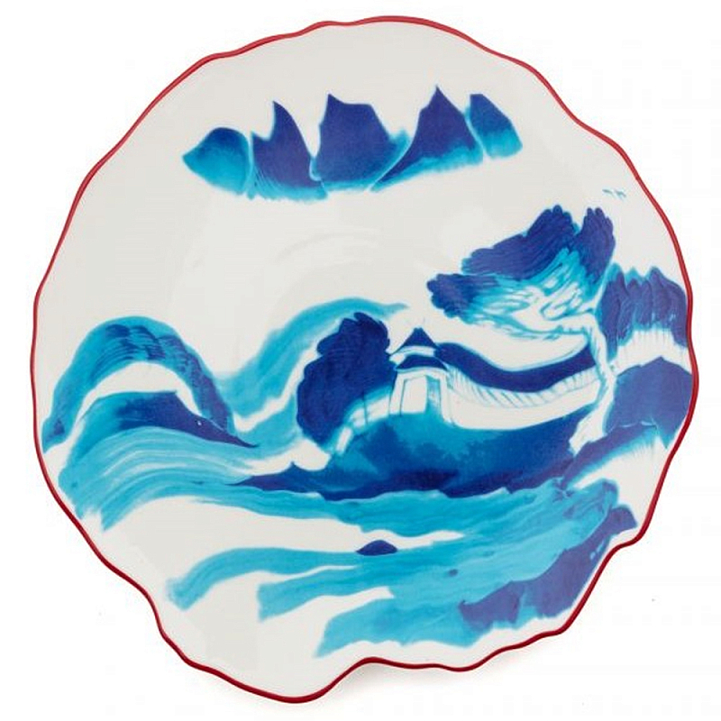 Десертная тарелка Seletti Melting Landscape Белый Синий Десертная тарелка Seletti Melting Landscape Белый Синий в Волгограде | Loft Concept