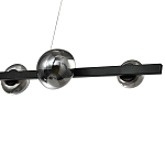 Люстра светодиодная линейная с 6-ю круглыми серыми плафонами Iona Chandelier Black  варинант исполнения - 2 | Loft Concept в Волгограде