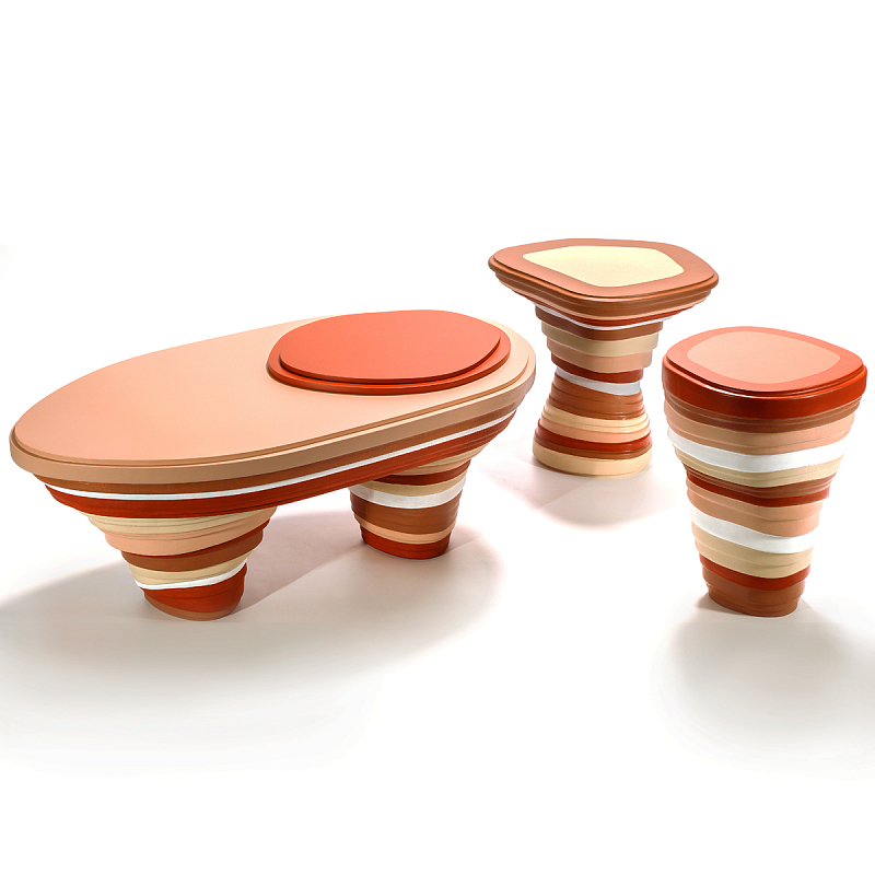 Комплект кофейных столиков Vorlon Desert three tables Терракотовый Комплект кофейных столиков Vorlon Desert three tables Терракотовый в Волгограде | Loft Concept