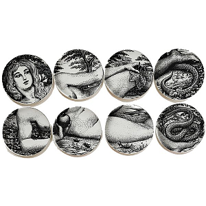 Тарелки FORNASETTI SET OF 8 "EVA"