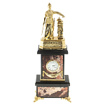 Часы настольные бронзовые из натурального камня Яшма Stone Clock варинант исполнения - 1 | Loft Concept в Волгограде