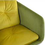 Стул с мягкой обивкой из велюра и подъемно-поворотным механизмом на колесиках Mason Green and Yellow варинант исполнения - 4 | Loft Concept в Волгограде