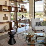 Черный приставной столик из массива AMORPHOUS варинант исполнения - 4 | Loft Concept в Волгограде