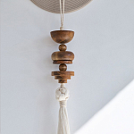 Аксессуар на стену диск с деревянными бусинами Wall Decor Thread Disc  варинант исполнения - 2 | Loft Concept в Волгограде