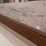 Стол обеденный с коричневой квадратной столешницей из керамики на четырех деревянных ножках Brown Ceramics варинант исполнения - 2 | Loft Concept в Волгограде