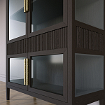 Витрина Primo со стеклянными фасадами и 2 ящиками Темный орех варинант исполнения - 2 | Loft Concept в Волгограде