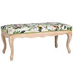 Банкетка из натурального бука золотистая с изображением птиц и цветов Blooming Birds варинант исполнения - 1 | Loft Concept в Волгограде