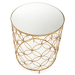 Приставной стол золотой с зеркальной столешницей Golden Symphony варинант исполнения - 1 | Loft Concept в Волгограде