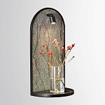 Настенный светильник зеленого цвета с черной рамкой овальной формы с полкой Herbarium  варинант исполнения - 2 | Loft Concept в Волгограде