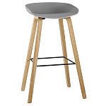 Барный стул на ножках из натурального дерева Boras Grey варинант исполнения - 1 | Loft Concept в Волгограде