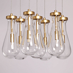 Люстра с 7-ю прозрачными плафонами из стекла в форме капли Lucid Rain  варинант исполнения - 4 | Loft Concept в Волгограде