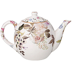 Чайный сервиз из фарфора белый с рисунком цветов на 6 персон 14 предметов Garden Whisper Porcelain Set  варинант исполнения - 2 | Loft Concept в Волгограде