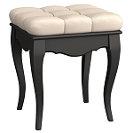 Пуф из массива бука с бежевой обивкой из велюра White Provence Black Provence варинант исполнения - 1 | Loft Concept в Волгограде