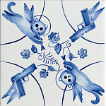 Плитка с узором 2 кота 2 пистолета варинант исполнения - 1 | Loft Concept в Волгограде