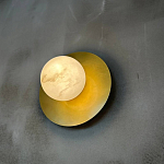 Бра круглое с плафоном из натурального камня на латунном основании Cryptocrystalline Stone варинант исполнения - 5 | Loft Concept в Волгограде