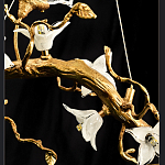 Люстра в виде золотой ветки с цветами и птичками Marvelous Garden варинант исполнения - 12 | Loft Concept в Волгограде