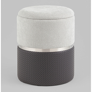 Пуф Mauldine с ящиком серо-черный с экокожей