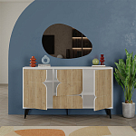 Комод с 3-мя дверцами и выдвижным ящиком цвета светлый дуб SPARK CONSOLE WHITE варинант исполнения - 2 | Loft Concept в Волгограде