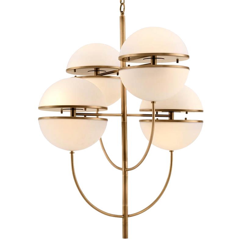 Люстра Chandelier Spiridon Латунь Античная полированная Белый Люстра Chandelier Spiridon Латунь Античная полированная Белый в Волгограде | Loft Concept