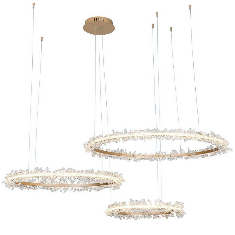 Люстра Shining Rings Trio Золотой Прозрачный Люстра Shining Rings Trio Золотой Прозрачный в Волгограде | Loft Concept