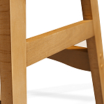 Барный стул со спинкой и подлокотниками на 4-х деревянных ножках Кремовый Велюр Ava Charm варинант исполнения - 7 | Loft Concept в Волгограде