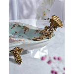 Блюдо овальное из голубого фарфора с ручками в виде бабочек и цветочным рисунком Blue Garden варинант исполнения - 5 | Loft Concept в Волгограде