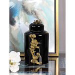 Банка с крышкой из фарфора с бронзовым цветочным элементом Eden Garden варинант исполнения - 4 | Loft Concept в Волгограде