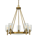  Люстра с 5-ю цилиндрическими плафонами из стекла с пузырьками Hinkley варинант исполнения - 7 | Loft Concept в Волгограде