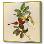 Постер на холсте с изображением птиц и цветов Blooming Birds Poster варинант исполнения - 2 | Loft Concept в Волгограде