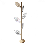 Бра с золотистой вертикальной трубкой и декоративными прозрачными листьями из стекла Sylva  варинант исполнения - 1 | Loft Concept в Волгограде