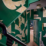 Обои ручная роспись в стиле Арт-деко Symphony Original colourway on Jade silk dupion варинант исполнения - 1 | Loft Concept в Волгограде