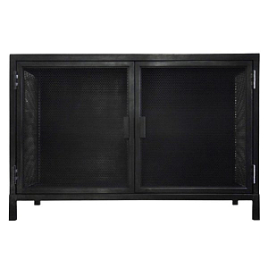 Буфет с 2-мя дверцами из металлической сетки Industrial Loft Dark Metal 2 Door Beto Cabinet