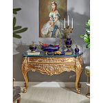 Подсвечник из темно-синего фарфора с бронзовыми элементами и цветами Eden Garden варинант исполнения - 3 | Loft Concept в Волгограде